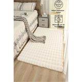 Raschel Carpet Krem Yıkanabilir Yumuşak Bubble Kaymaz Özel Taban Peluş Halı Yolluk - 50 x 150 cm