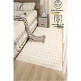 Raschel Carpet Krem Yumuşak Bubble Kaymaz Özel Taban Peluş Halı Yolluk, 100 x 80