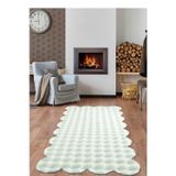 Raschel Carpet Lazer Kesim Beyaz Yumuşak Bubble Kaymaz Özel Taban Peluş Halı Yolluk