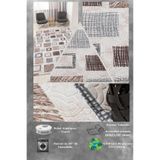 Raschel Carpet Mavi Kahve Emboss Çökme Kare Desenli Kalın Yumuşak Kaymaz Özel Taban Halı Yolluk, 200 x 290