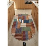 Raschel Carpet Oval Bohem Yıkanabilir Leke Tutmaz Modern Mutfak Halısı Multi Renkli Özel Seri Kaymaz Taban Halı RC_MULTI_MUTFK_YENIMDLELIPS_002