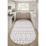 Raschel Carpet Oval Yıkanabilir Leke Tutmaz Modern Mutfak Halısı Multi Renkli Kaymaz Taban Halı RCMULTI_MUTFK_YENIMODELELIPS_003
