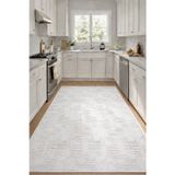 Raschel Carpet Premium Yıkanabilir Leke Tutmaz Emboss Bohem Krem Mutfak Halısı Özel Seri Kaymaz Taban Halı