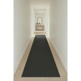 Raschel Carpet Yaprak Koyu Gri Emboss Premium Seri Yeni Nesil Kaymaz Taban Jel Taban Halı Yolluk Antre Hol