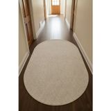 Raschel Carpet Yaprak Oval Krem Emboss Premium Seri Yeni Nesil Kaymaz Taban Jel Taban Halı Yolluk Antre Hol