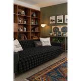 Raschel Home Bubble Peluş Koyu Gri Koltuk Örtüsü 165x205 cm Krem Yıkanabilir Çekyat Örtüsü - Koltuk Örtüsü