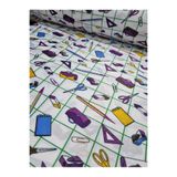 Raşel kumaş Dertsiz %100 polyester sofra bezi okul sıra örtüsü kumaşı ( kalem çanta desen 100 x 150 )