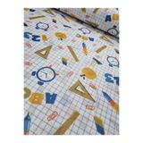 Raşel kumaş Dertsiz %100 polyester sofra bezi okul sıra örtüsü kumaşı ( kalem cetvel desen 100 x 150 )