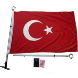 Rasel Raşel 90 cm Uzunlukta Duvar Tipi Bayrak Direği Siyah Renkli Araç Gereçler Montaj Seti