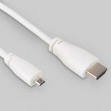 Raspberry Pi Mikro Hdmi'dan HDMI'ya (Tip A) Beyaz Kablo-1 Metre