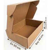 Rass 30×40×12 cm Kilitli E-Ticaret Karton Kargo Kutusu Çift Oluklu 5 Adet