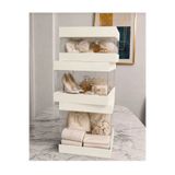 Rass Asetat Gelin&damat Çeyiz Bohça Kutusu Fil Dişi 3'lü Set 1 Takım Şeffaf Katlanabilir Demonte Söz Nişan Hediyelik Büyük 23,5*23,5*40CM Orta 23,5*23,5* 25CM Küçük 23,5*23,5*15CM