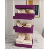 Rass Asetat Gelin&damat Çeyiz Bohça Kutusu Mürdüm 3'lü Set 1 Takım Şeffaf Katlanabilir Demonte Söz Nişan Hediyelik Büyük 33*33*40CM Orta 33*33* 25CM Küçük 33*33*15CM