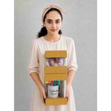 Rass Asetat Hediye Kutusu (Katlanabilir-Pratik Kurulum) 2'li Set 1takım Hardal Sarısı Büyük BOY;12*12*20CM Küçük Boy;12*12*13,5cm