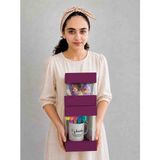Rass Asetat Hediye Kutusu (Katlanabilir-Pratik Kurulum) 2'li Set 1takım Mürdüm Büyük BOY;12*12*20CM Küçük Boy;12*12*13,5cm