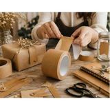 Rass Kraft Kağıt Bant Doğal Kraft Güçlü Yapışkan Tabaka 50MM×40MT 6 Adet