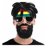 Rasta Peruklu Rasta Sakallı Bıyıklı Parti Gözlüğü 27x18 Cm