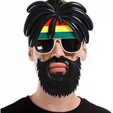 Rasta Peruklu Rasta Sakallı Bob Marley Bıyıklı Parti Gözlüğü 27x18 cm (5250)