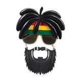 Rasta Peruklu Rasta Sakalli Bob Marley Biyikli Parti Gozlugu 27X18 Cm