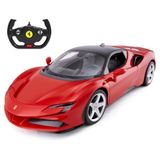 Rastar 1:14 Ferrari SF90 Stradale Uzaktan Kumandalı Araba 2.4GHz Kesintisiz Frekans İleri Geri Sürüş Esnasında Yanan Ön ve Arka LED Farlı 34 cm Lisanslı Oyuncak Araba Kırmızı