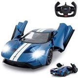 rastar RC Car 1/14 Ford GT Uzaktan Kumanda RC Yarış Oyuncak Araba Erkekler için, Kapılar El ile Açık, Mavi (27MHz)