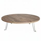 Ratemo Ahşap Renk 90 Cm Çap 22 Cm Yükseklik Katlanır Yer Sofrası
