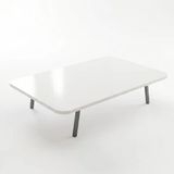 Ratemo Beyaz Oval Kenar Yer Sofrası, 6 Kişilik Beyaz Masa, Metal Ayaklı Modern Yemek Masası 119X89 Cm