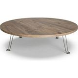 Ratemo Mobilya 90 cm Çap Ahşap Desenli Katlanabilir Yer Sofrası – Oyun Masası | 22 cm - Ahşap - Kahverengi