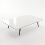 Ratemo Mobilya Beyaz Oval Kenar Yer Sofrası, 6 Kişilik Beyaz Masa, Metal Ayaklı Modern Yemek Masası 119X89 cm