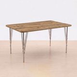 Ratemo Mobilya Modern Ahşap Desenli 6 Kişilik Yemek Masası 119X89 cm – Sabit Metal Ayaklı Sağlam Mutfak Masası, Çalışma Masası, Balkon Masası, Bilgisayar Masası