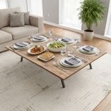 Ratemo Mobilya Ratemo Katlanır Metal Ayaklı Yer Sofrası 89X119 cm – Modern Dikdörtgen Çok Amaçlı Masa – Sonomo - 89 cm X 119 cm