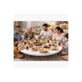 Ratemo Mobilya Ratemo Parlak Beyaz Katlanır Yer Sofrası – 22 cm Yükseklik | 75-80-90 cm Çap Seçenekli
