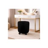 Ratemo Mobilya Tekerlekli Puf Tabure Siyah/Antrasit Gri – 35x40 cm-Çok Amaçlı Oturma Pufu, Çocuk Pufu, Ayakucu Puf