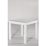 Rattan 80x80 Camlı Beyaz Masa - Bahçe&balkon&teras