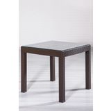 Rattan 80x80 Camlı Kahve Masa - Bahçe&balkon&teras