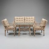 Rattan Bahçe Oturma Takımı Minderli Masa ve Koltuk Takımı - 4Lü