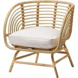 Rattan Berjer Koltuk, 60X60 Cm, Beyaz Oturma Odası Mobilyası - Çok Renkli
