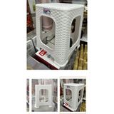 Rattan Beyaz Büyük Plastik Tabure 1 Adet