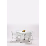 Rattan Beyaz Kollu 4 Sandalye Masa Takımı - Bahçe&Balkon&Teras Beyaz