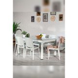 Rattan Camlı 6 Kişilik Bahçe Masa Takımı - Beyaz