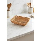 Rattan Dikdörtgen Ekmek Sepeti 24X17X8 cm - El Örmesi Hasır Kahvaltı ve Sunum Sepeti - Çok Renkli
