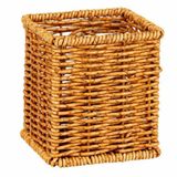 Rattan Dikdörtgen Kaşıklık 10 x 10 x 12 cm Hasır Çatal Kaşık Organizeri Mutfak Tezgah Üstü Düzenleyici