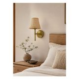 Rattan Eskitme Gold Kablosuz Pilli Ledli Duvar Aydınlatması Aplik