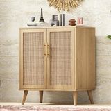 Rattan (Jüt Kumaş) Kapaklı Çok Amaçlı Dolap – %100 Mdf, Şık ve Dayanıklı, 75 cm Genişlik, Mutfak – Salon – Antre Kullanımına Uygun - Safirmeşe