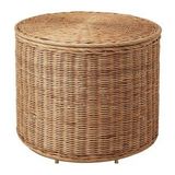 Rattan, Kapaklı Saklama Gözlü Puf MeridyenDukkan, El Yapımı Saklama Kutusu