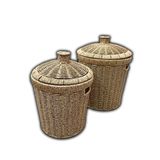 Rattan Konik 2'li Kapaklı Sepet