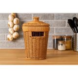 Rattan Konik Soğan-patates-sarımsak Çok Amaçlı Sepet 20 Cm 1 Adet Sarı
