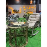 Rattan Lucas Bistro Sallanır Çay Seti, Kahverengi, Bahçe Balkon Mobilyası - Genel - Çok Renkli