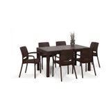 Rattan Lüx Dikdörtgen Kahve Masa Takımı Bahçe&balkon Kahverengi
