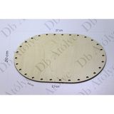 Rattan Örgü Plakası Oval 20X27 cm - Bambu Sepet Ltlığı - Örgü Sepet Supla - Ahşap - Bej